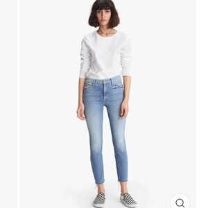 Mother High Waisted Looker Ankle Fray Jeans Shoot To Thrill Size 29